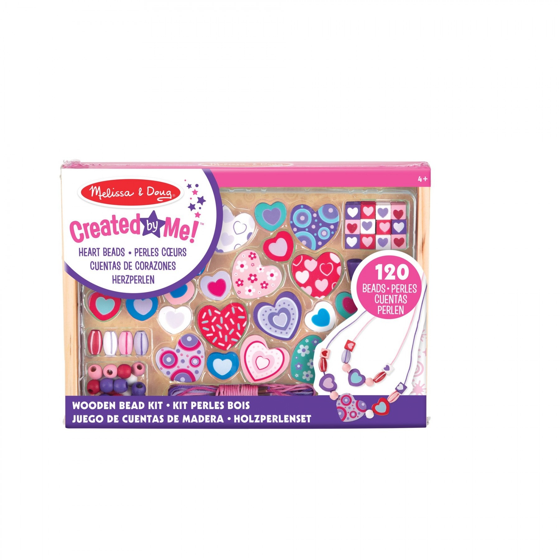 Melissa and Doug - Wooden Heart Beads (14175)