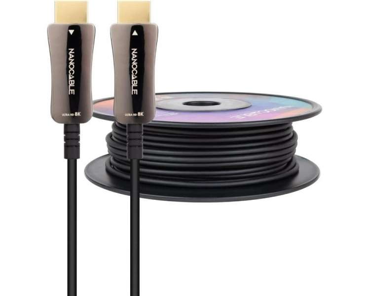 Cable hdmi 2.1 aoc 8k nanocable 10.15.2140/ hdmi macho - hdmi macho/ 40m/ negro