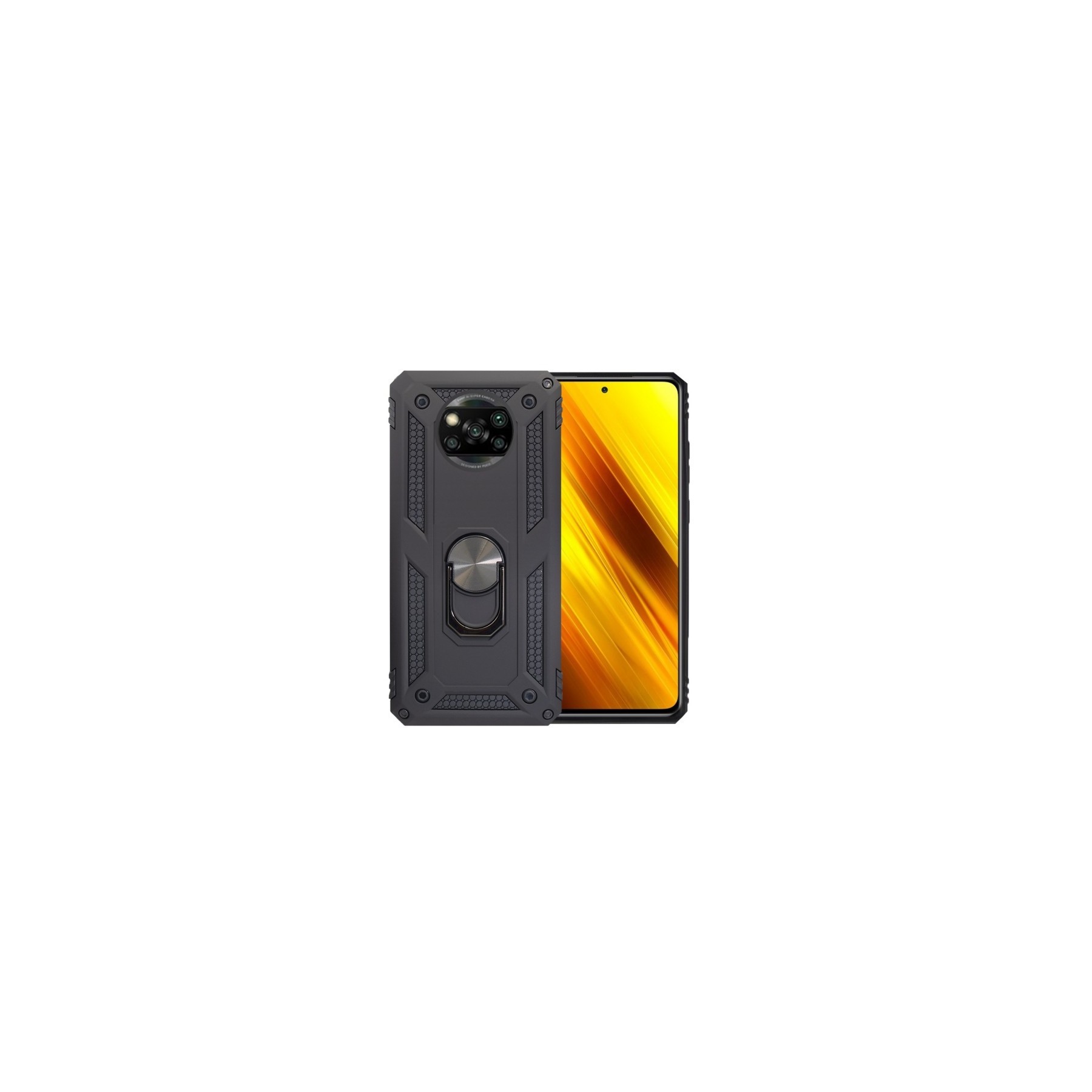 Funda Aluminio Antigolpe Xiaomi Pocophone X3 con Imán y Soporte de Anilla 360º