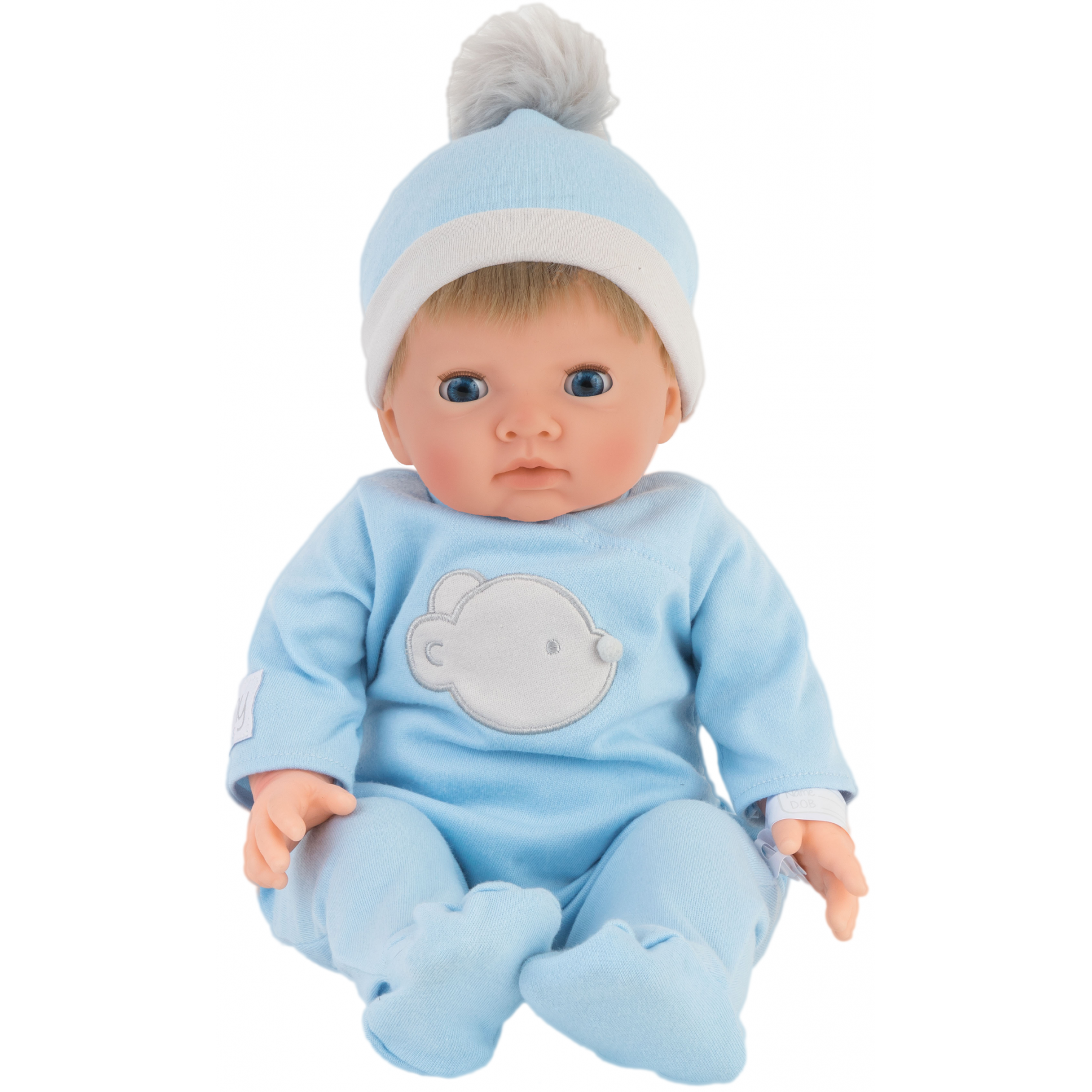 Tiny Treasure - Doll w/ Blond Hair & Blue Bear Outfit (30139)