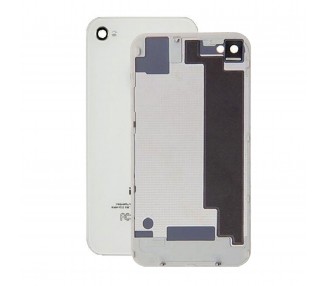 Tapa Trasera Compatible de Cristal para iPhone 4 Blanca