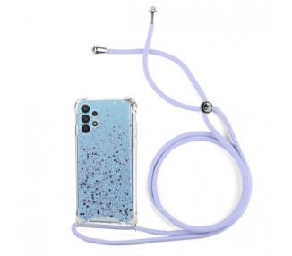 Funda Gel transparente con Cordón Samsung Galaxy A32-5G 4-Colores