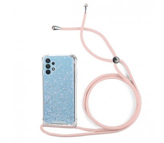Funda Gel transparente con Cordón Samsung Galaxy A32-5G 4-Colores