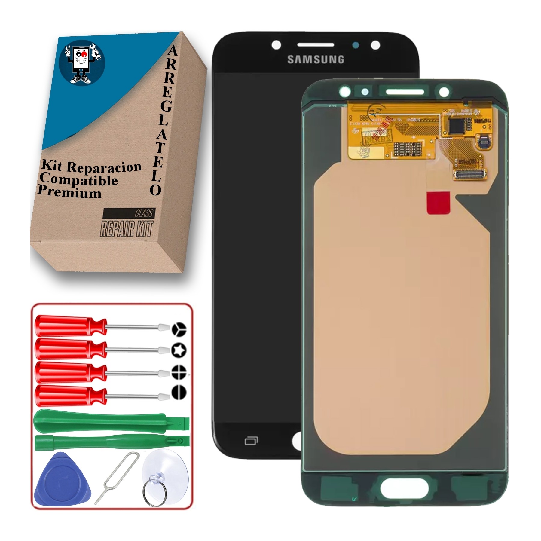 Kit Reparación Pantalla para Samsung Galaxy J7 2017 J730F, TFT, Negra