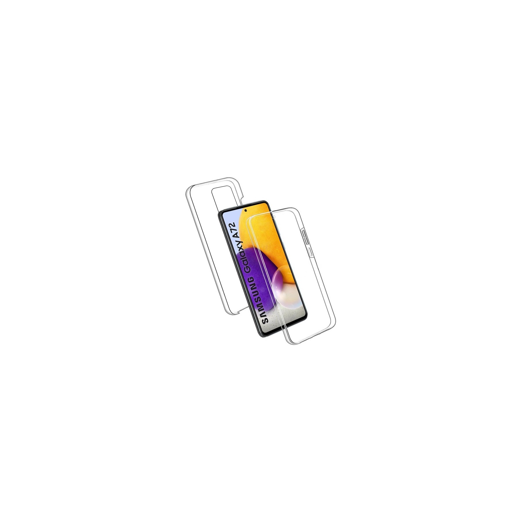 Funda Doble Samsung Galaxy A72 Silicona Transparente Delantera y Trasera