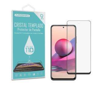 Cristal templado Full Glue 11D Premium Xiaomi Redmi Note 10/10s Protector de Pantalla Curvo Negro