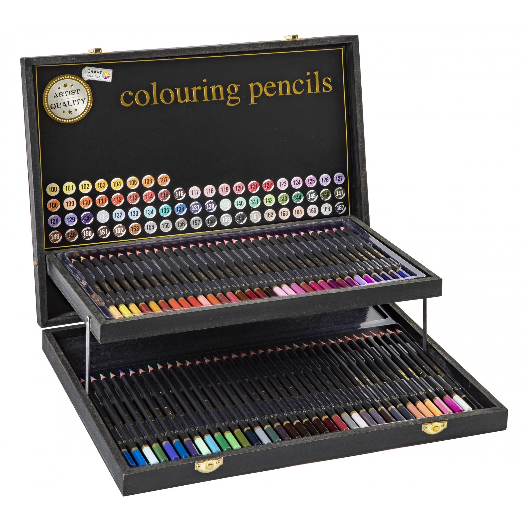 Craft Sensations - Colouring pencils, 68 pcs in wooden box - (K-CR0472/GEA)