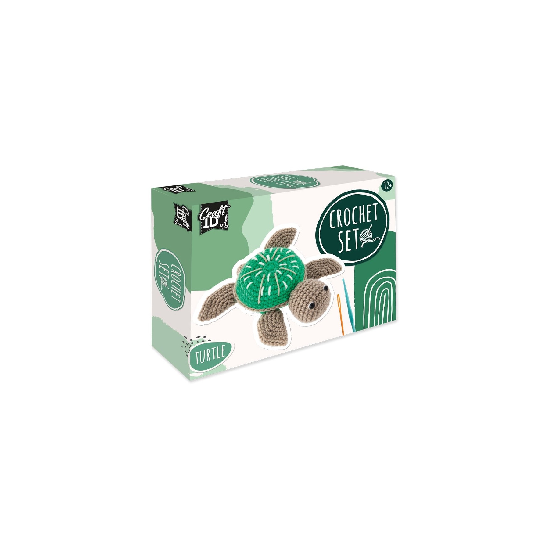 Craft ID - Crochet kit Turtle, 14,5x4x16 cm - (K-CR1706/GE)