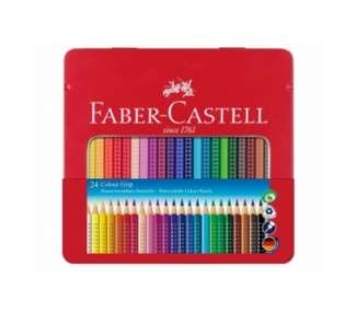 Faber-Castell, Lápices De Colores Color Grip En Lata De 24 (112423)