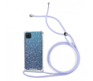 Funda Gel transparente con Cordón Samsung Galaxy A12 4-Colores
