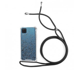 Funda Gel transparente con Cordón Samsung Galaxy A12 4-Colores