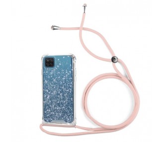 Funda Gel transparente con Cordón Samsung Galaxy A12 4-Colores