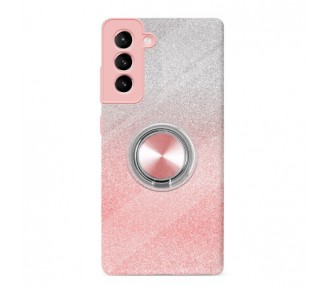 Funda Silicona Brillante Samsung Galaxy S21 FE con Imán y Soporte de Anilla 360º 5 Colores