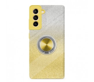Funda Silicona Brillante Samsung Galaxy S21 FE con Imán y Soporte de Anilla 360º 5 Colores