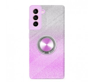 Funda Silicona Brillante Samsung Galaxy S21 FE con Imán y Soporte de Anilla 360º 5 Colores