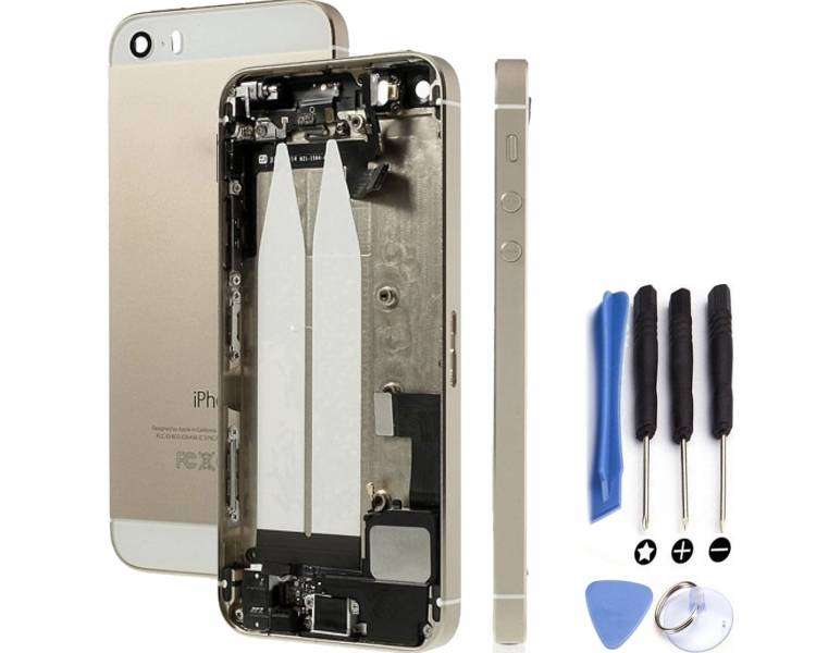 Chasis Carcasa Para iPhone 5S Bandeja Botones Componentes Flex Dorado