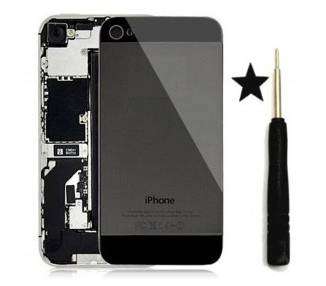 Tapa Trasera Compatible de Cristal para iPhone 4 Negra Conversion A iPhone 5