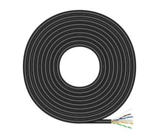 Bobina de cable rj45 para exteriores utp awg23 aisens a135-0675 cat.6/ 100m/ impermeable/ negro