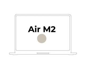 Apple macbook air 13.6'/ m2 8-core cpu/ 8gb/ 256gb ssd/ 8-core gpu/ blanco estrella