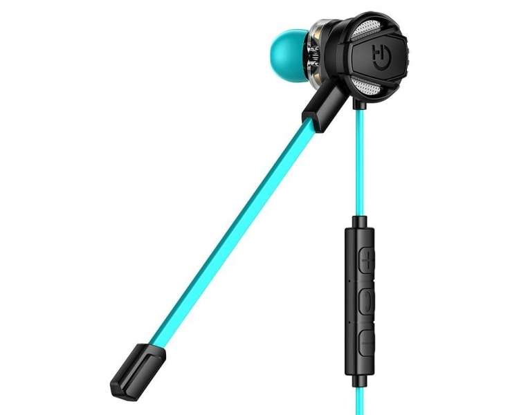 Auriculares gaming con micrófono hiditec taiko/ jack 3.5/ azules