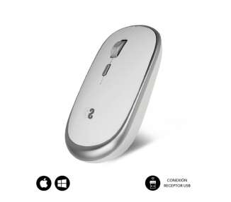Ratón inalámbrico subblim wireless mini/ hasta 1600 dpi/ plata