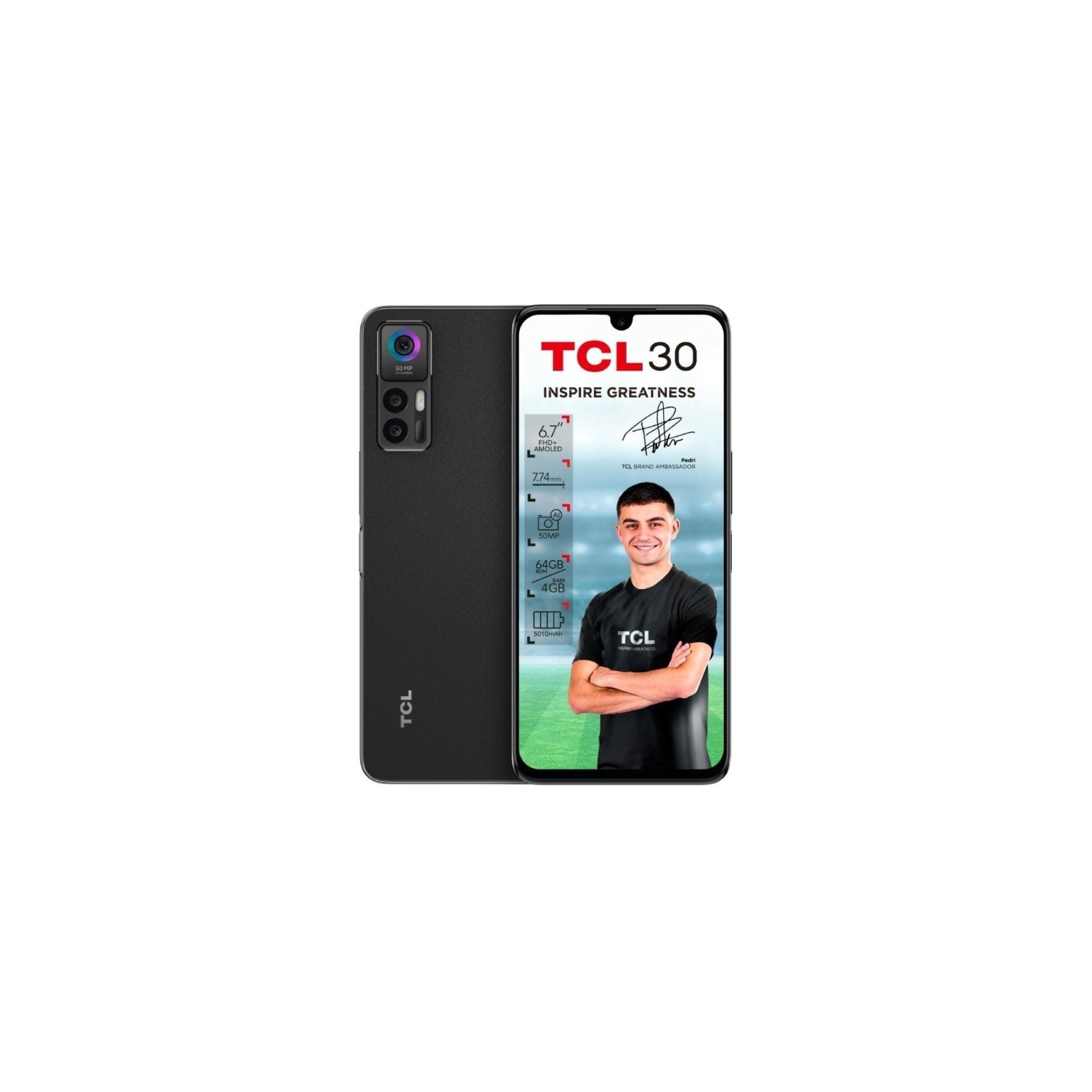 Smartphone tcl 30 4gb/ 64gb/ 6.7'/ negro