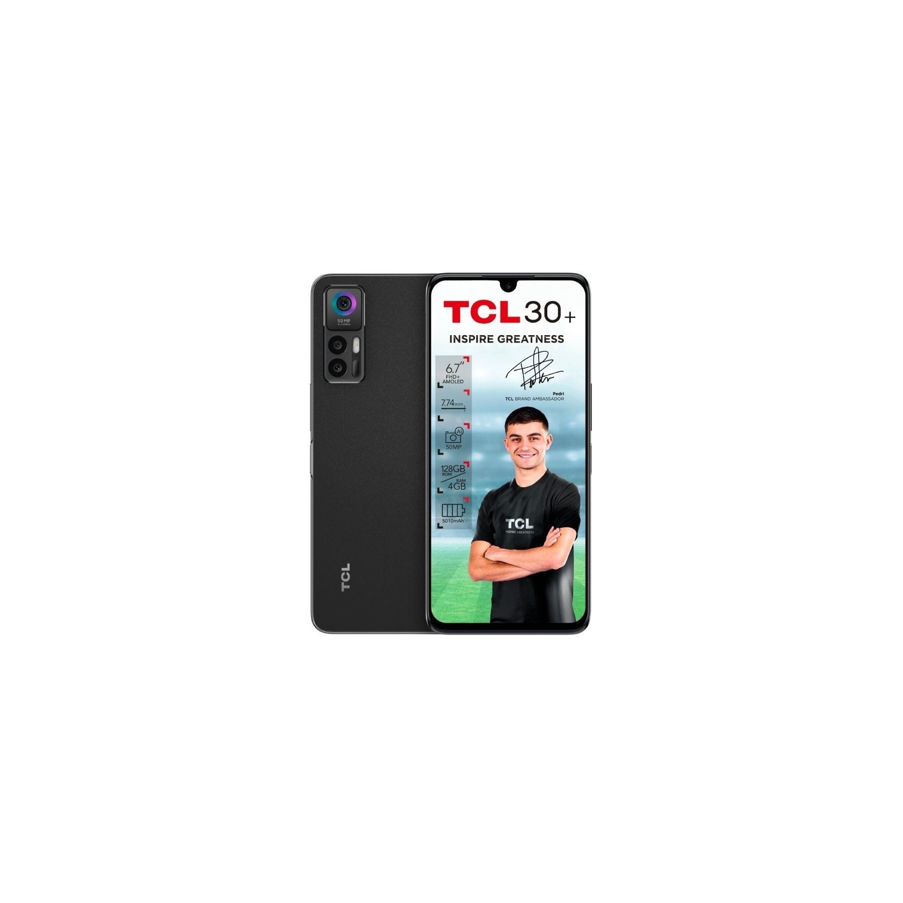 Smartphone tcl 30+ 4gb/ 128gb/ 6.7'/ negro