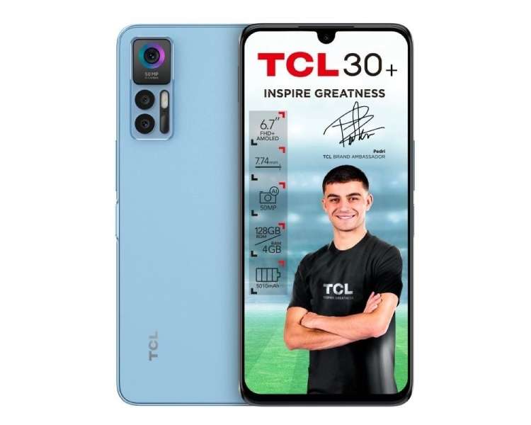 Smartphone tcl 30+ 4gb/ 128gb/ 6.7'/ azul