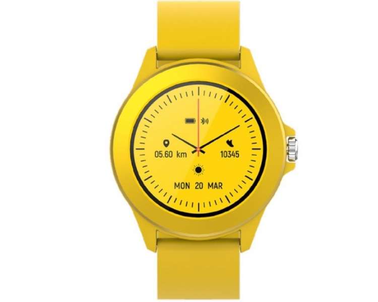 Smartwatch forever colorum cw-300/ notificaciones/ frecuencia cardíaca/ amarillo
