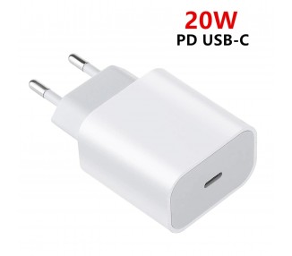 Cargador Compatible Carga Rapida USB Tipo C 20W para iPhone X 11, 12, 12 Pro Max