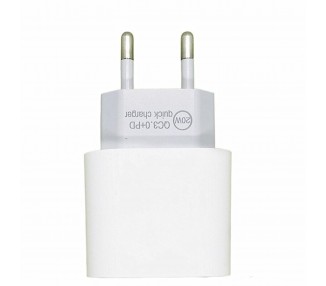 Cargador Compatible Carga Rapida USB Tipo C 20W para iPhone X 11, 12, 12 Pro Max