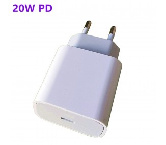 Cargador Compatible Carga Rapida USB Tipo C 20W para iPhone X 11, 12, 12 Pro Max