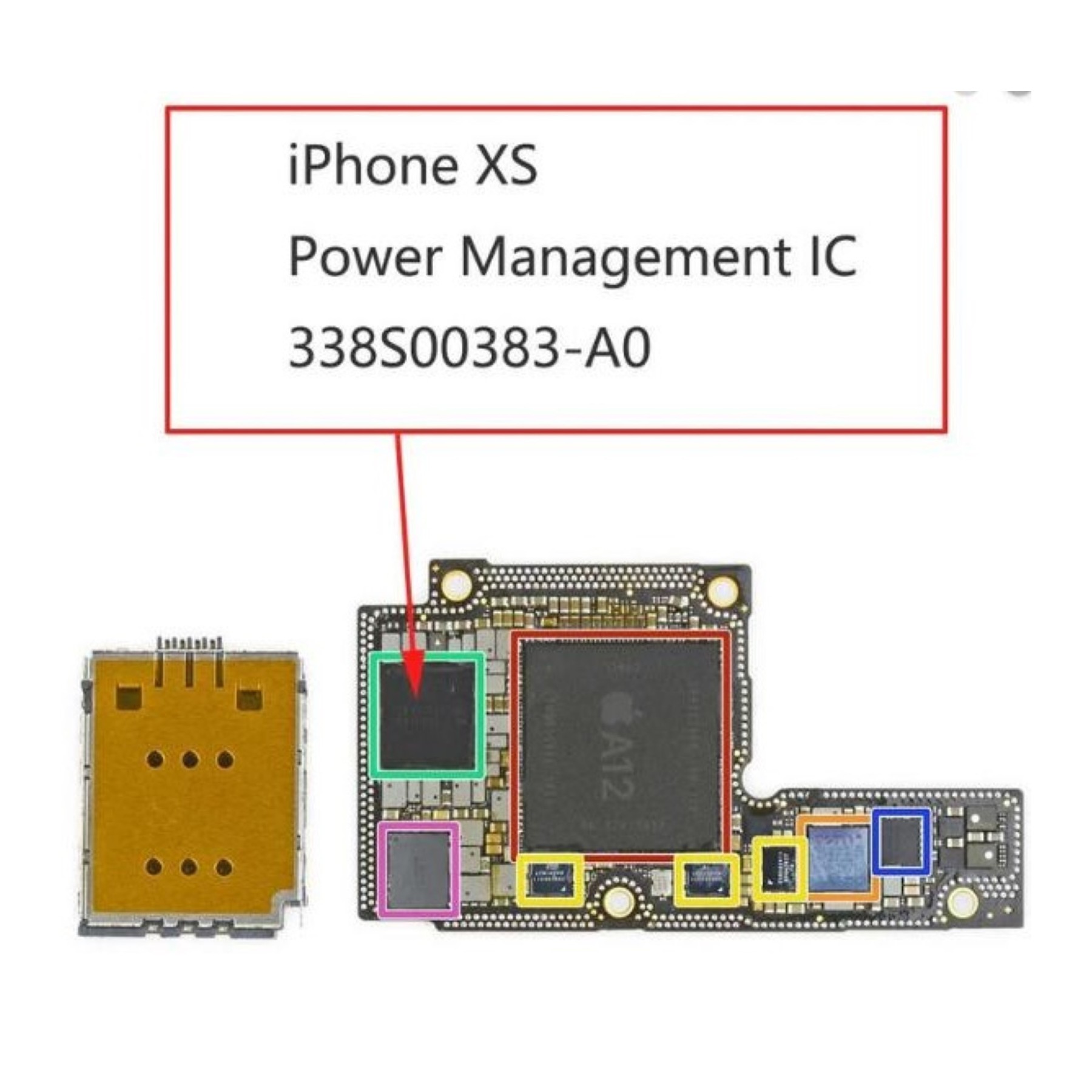 Chip iC De Administrar Administrador Energia para iPhone XS 338S00383 U270