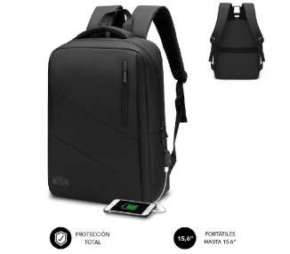 Mochila subblim city backpack para portátiles hasta 15.6'/ puerto usb