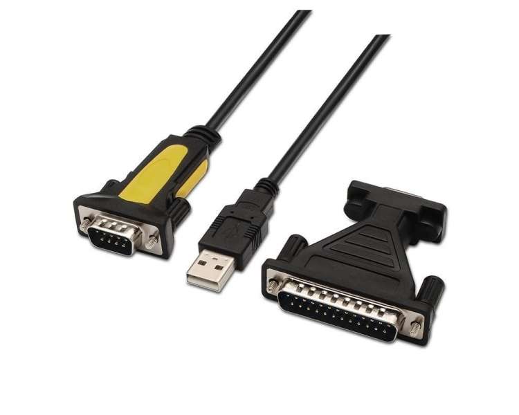 Cable conversor serie aisens a104-0039/ usb macho - rs232 macho/ 1.8m/ negro
