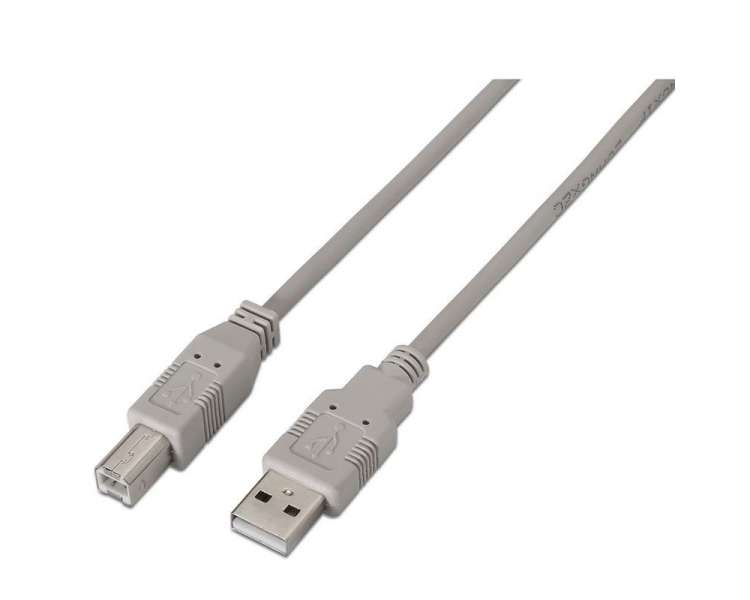 Cable usb 2.0 impresora aisens a101-0002/ usb macho - usb macho/ 1.8m/ beige