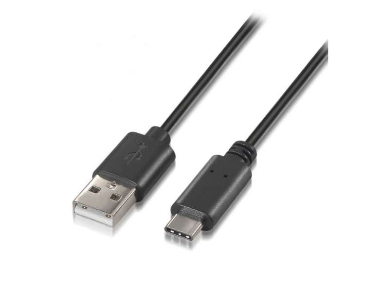 Cable usb 2.0 tipo-c aisens a107-0050/ usb tipo-c macho - usb macho/ 50cm/ negro