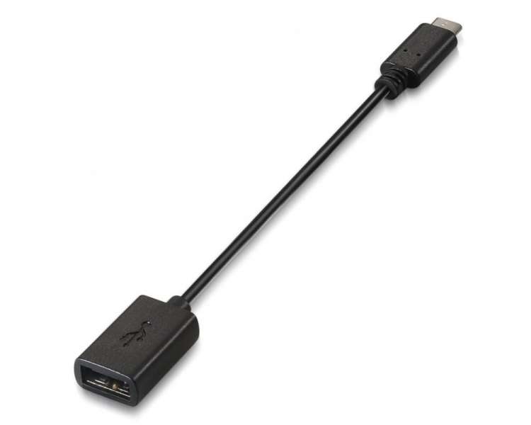Cable usb 2.0 aisens a107-0059/ usb tipo-c macho - usb hembra/ 15cm/ negro