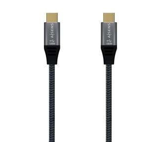 Cable usb 2.0 tipo-c aisens a107-0628 5a 100w/ usb tipo-c macho - usb tipo-c macho/ 1m/ gris