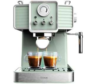 Cafetera expreso cecotec power espresso 20 tradizionale light green/ 1350w/ 20 bares