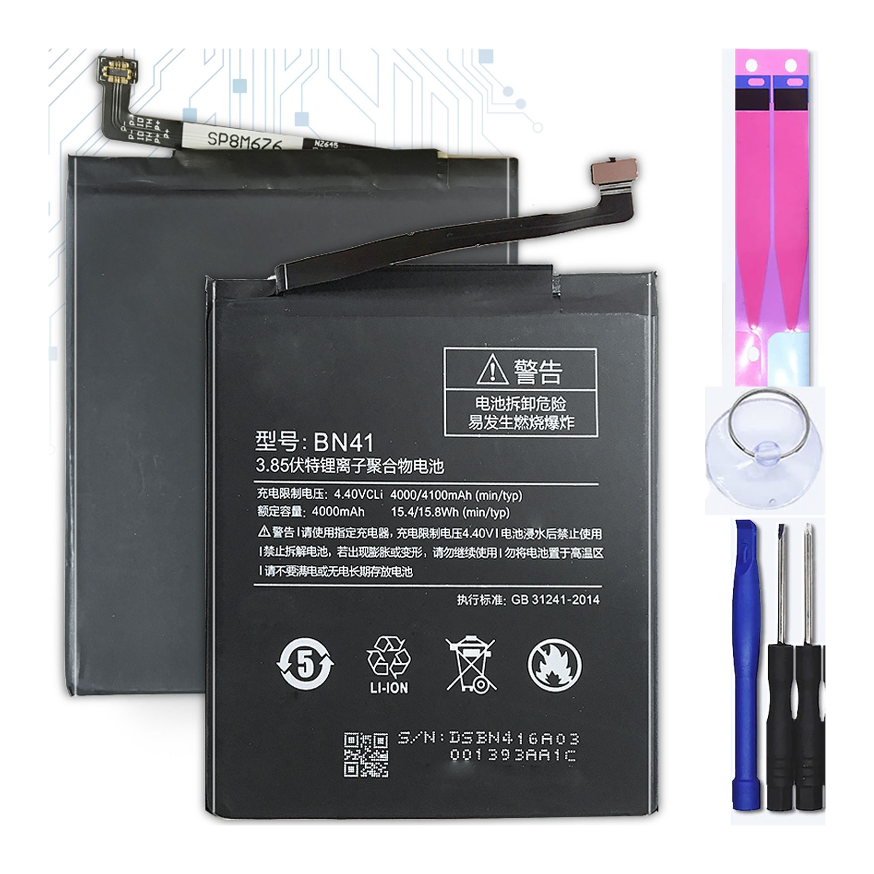 Batería Para Xiaomi Redmi Note 4, MPN Original: Bn41