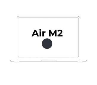 Apple macbook air 13.6'/ m2 8-core cpu/ 8gb/ 256gb ssd/ 8-core gpu/ negro medianoche