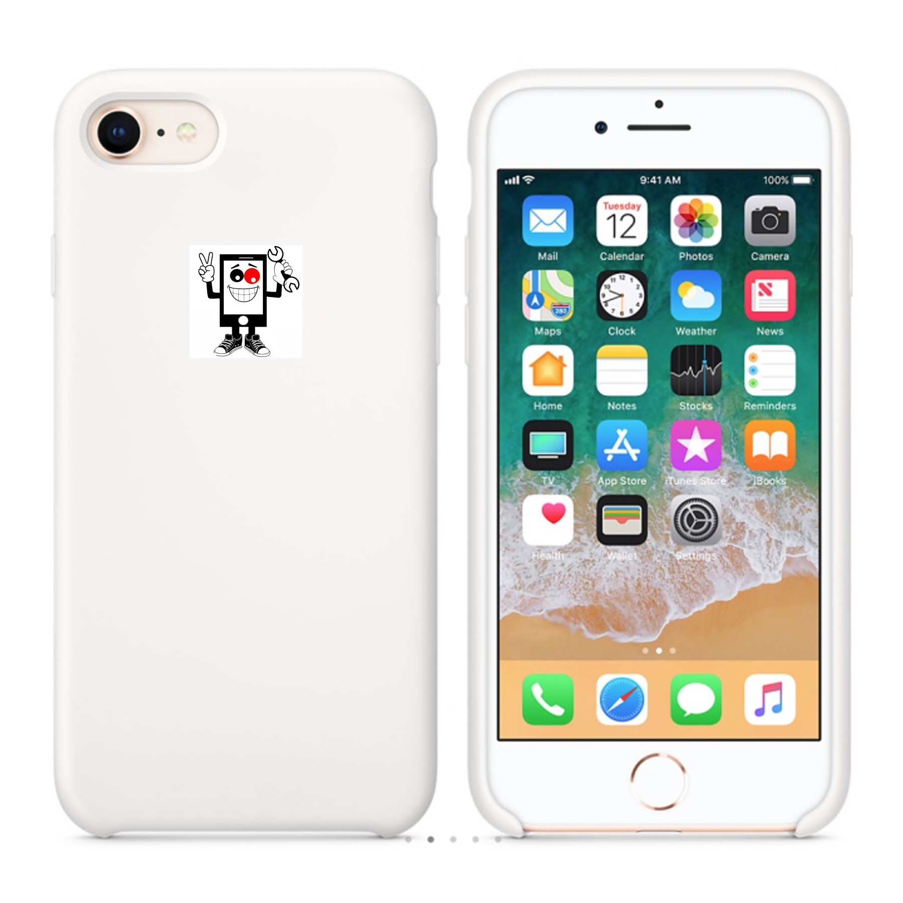 Funda Carcasa de Silicona Suave Líquida para iPhone 7 8 - Diseño Original