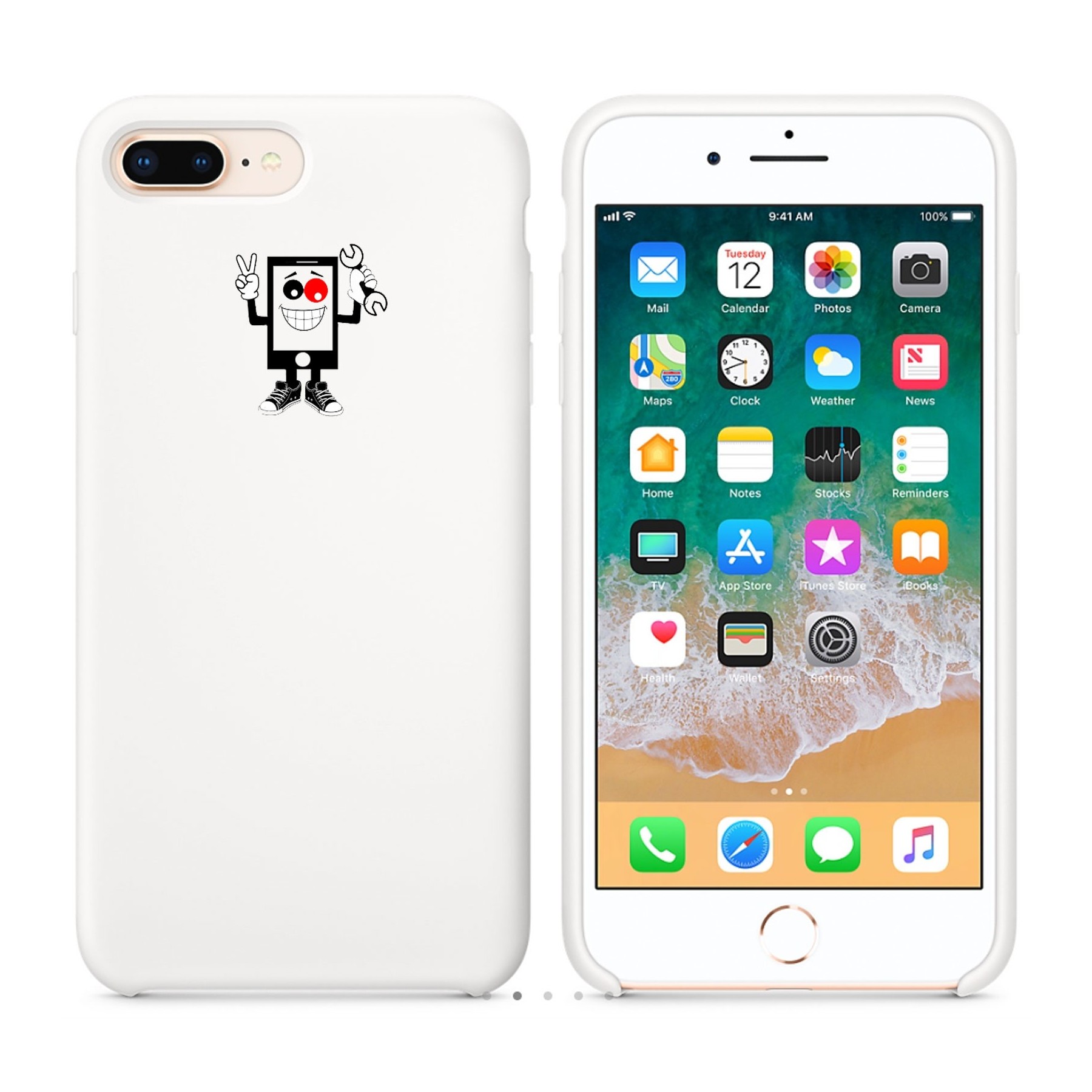 Funda Carcasa de Silicona Suave Líquida para iPhone 7 Plus, 8 Plus - Diseño Original