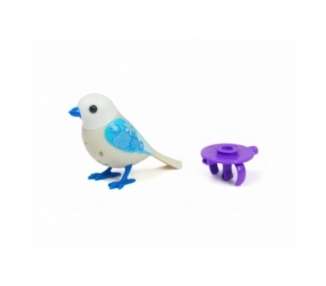 DigiBird with Whistle Ring - Snowflake - Grey with white and blue