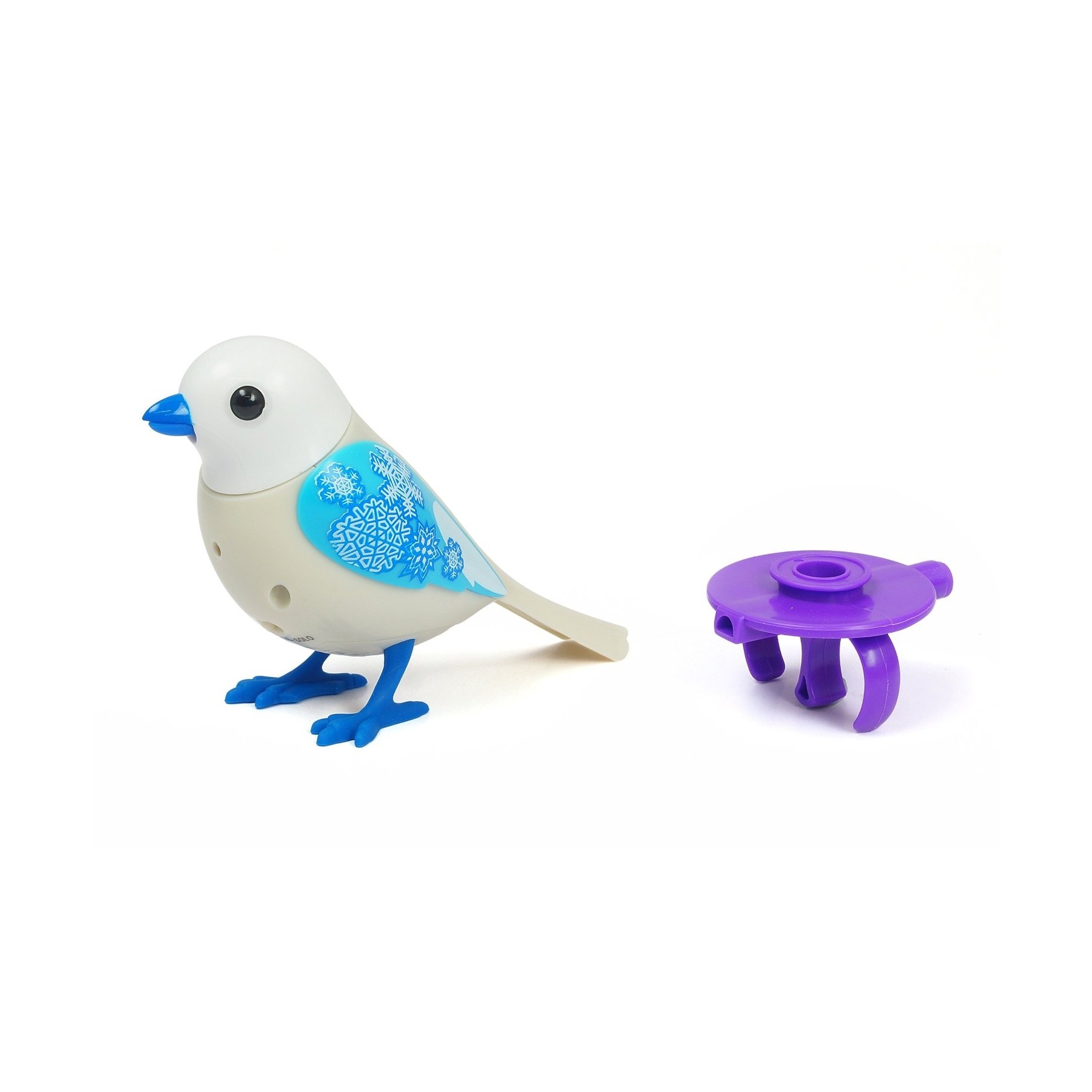 DigiBird with Whistle Ring - Snowflake - Grey with white and blue