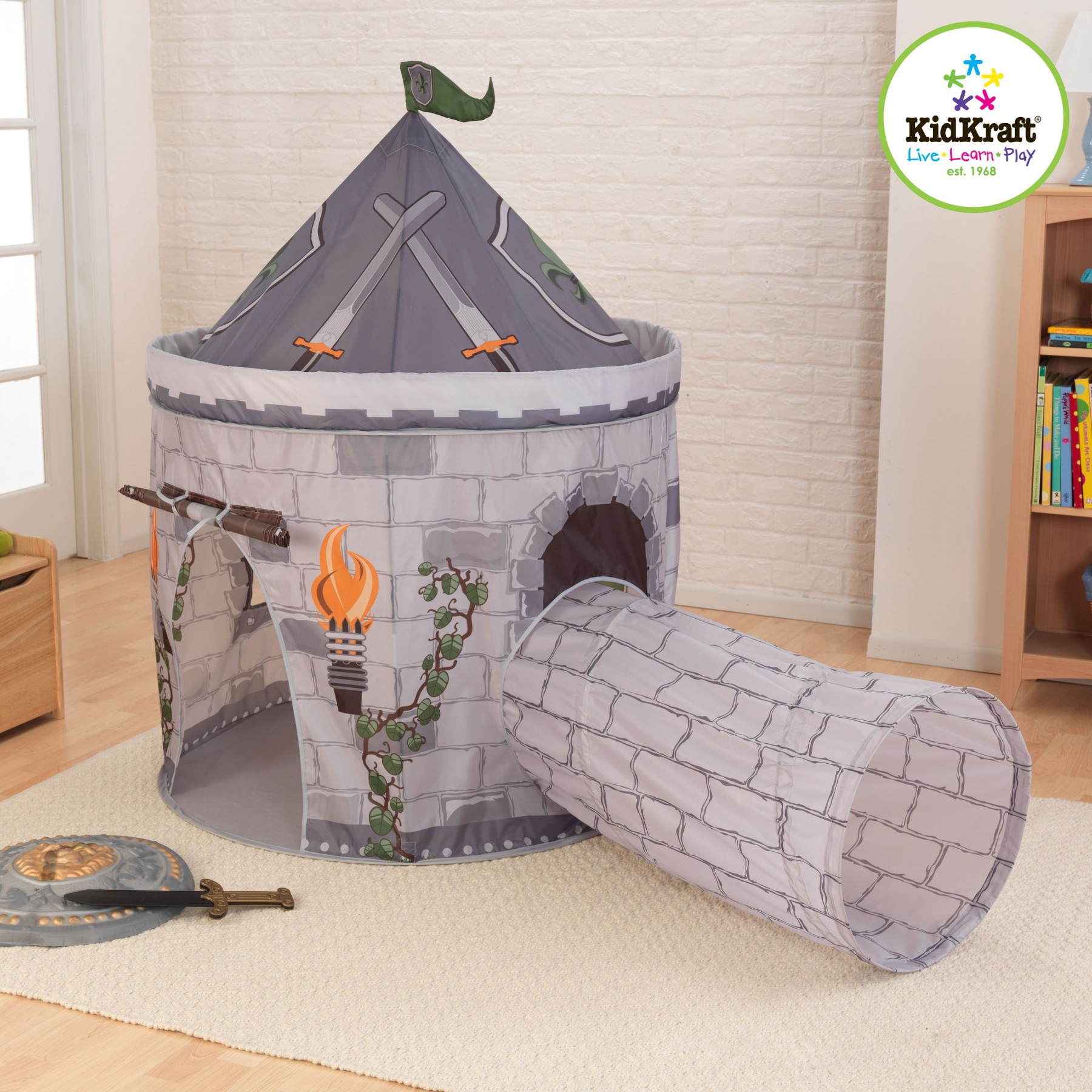 KidKraft - Castle Tent with Tunnel  - Grey (215)