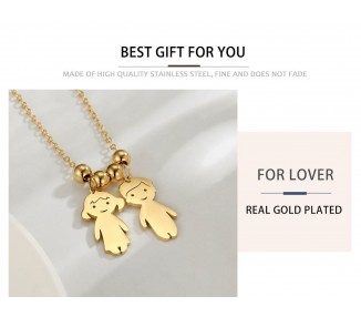 Collar personalizado con nombre joyería grabada acero Pendante niña niño