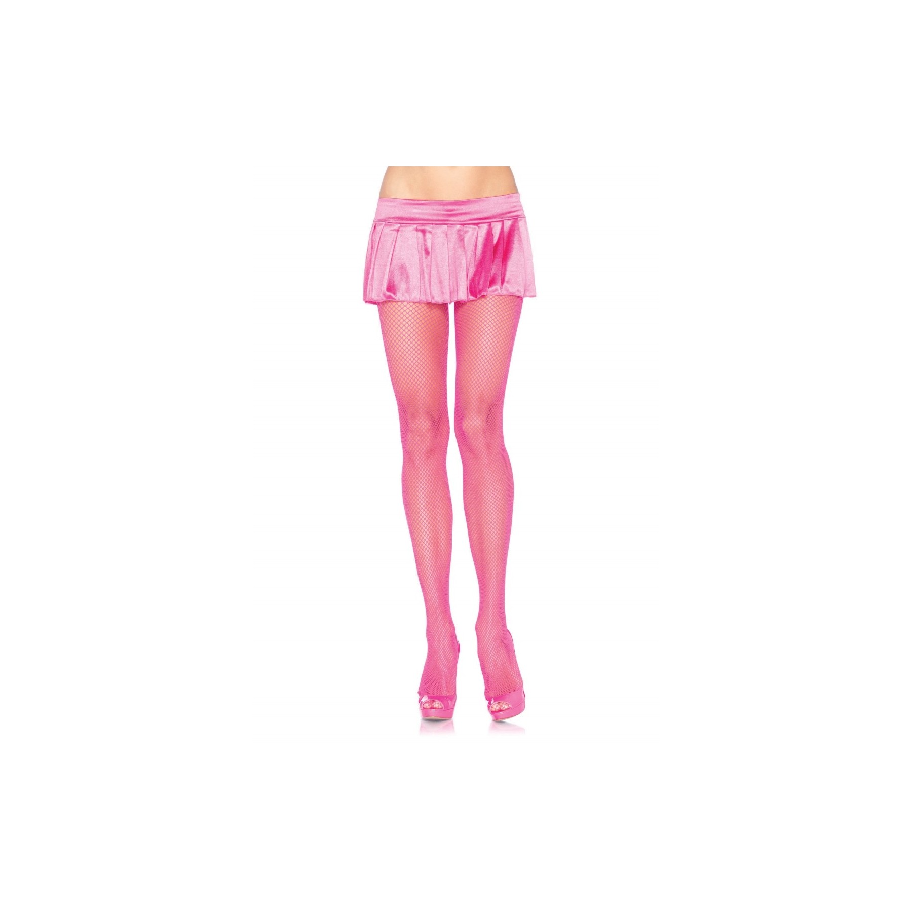 Leg Avenue - Nylon Fishnet Pantyhose - Neon Pink (900122029)