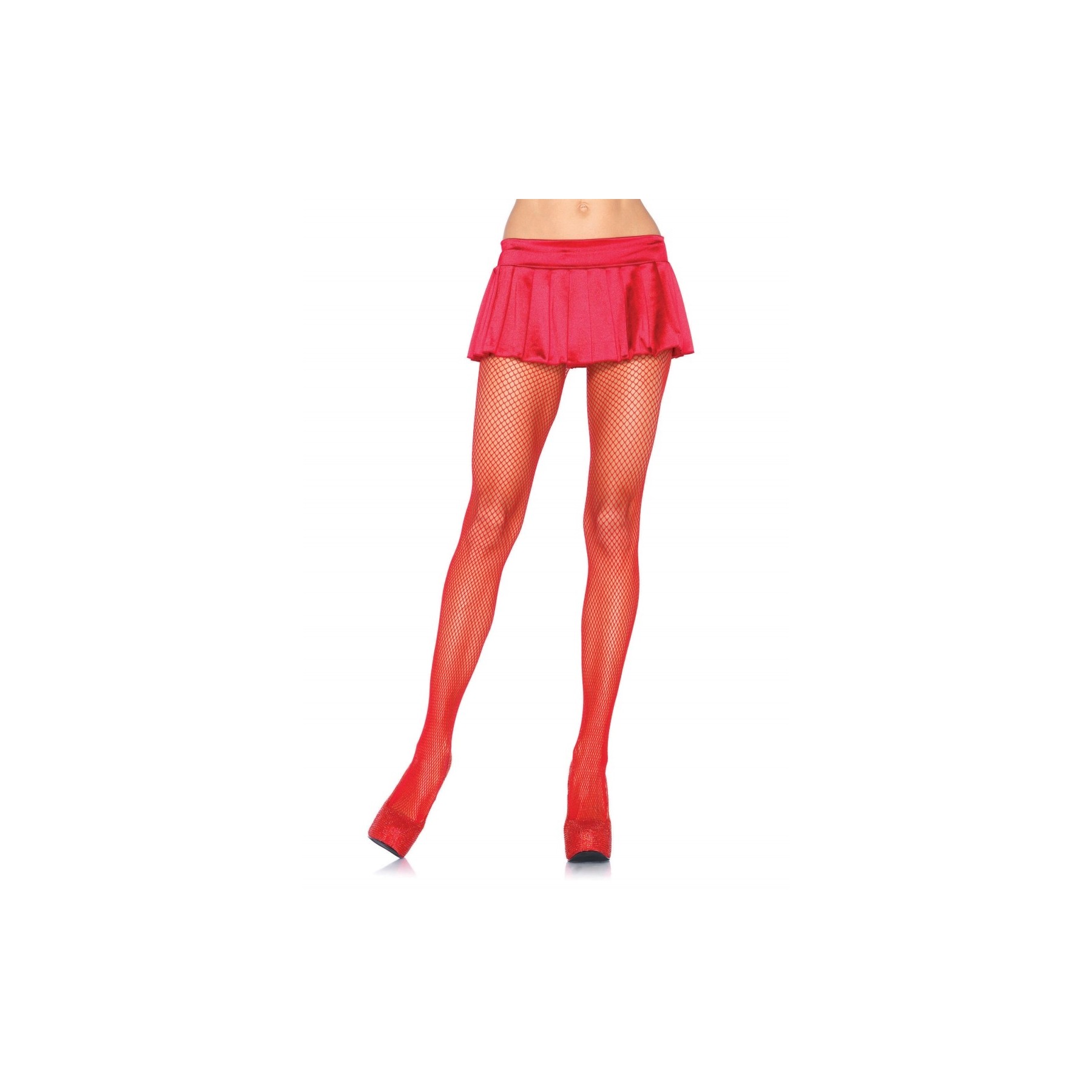 Leg Avenue - Nylon Fishnet Pantyhose - Red (900122003)